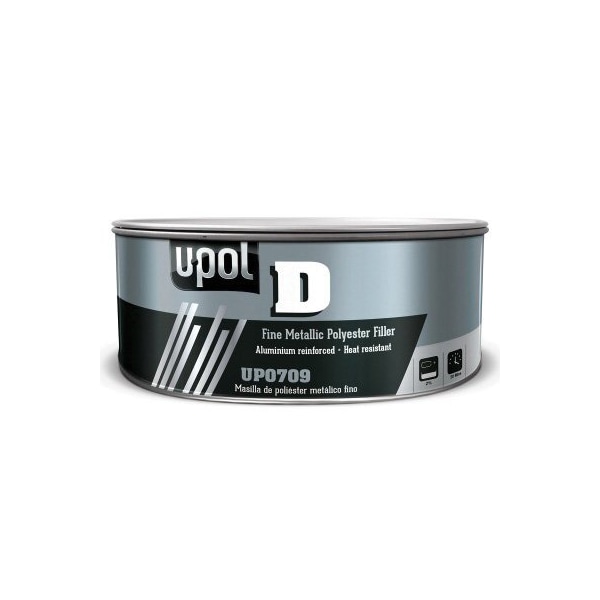 U-Pol SMOOTH METALLIC BODY FILLER-SILVER GRAY, Liter UP0709 - main